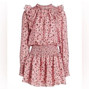 $445 Ramy Brook Penelope Printed Ruffle Mini Dress